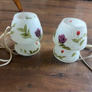 Floral Glass Table Lamps